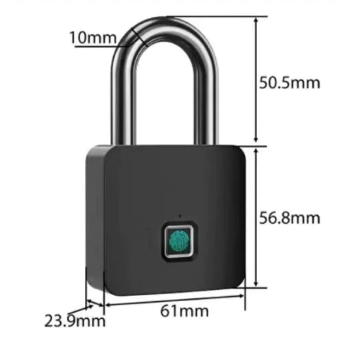 Smart Fingerprint Padlock with Bluetooth and USB Rechargeable