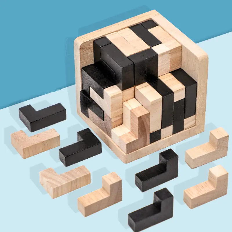 Juguete Rompecabezas Cubo de Madera 3D