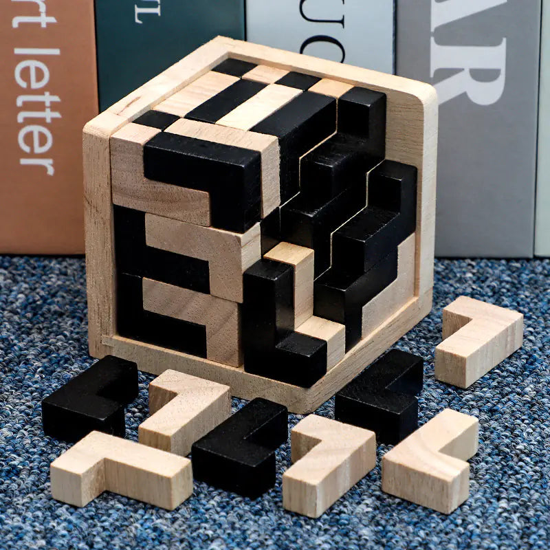 Juguete Rompecabezas Cubo de Madera 3D
