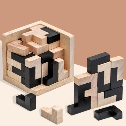 Juguete Rompecabezas Cubo de Madera 3D