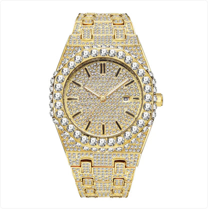 Reloj de Cuarzo con Diamantes Estrellados para Hombre