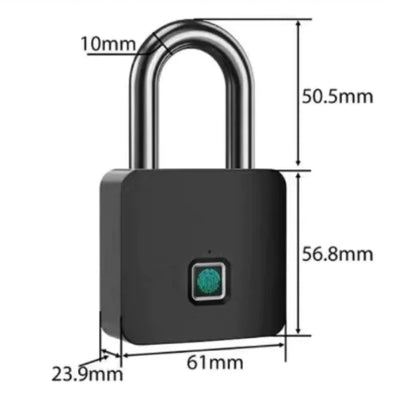 Smart Fingerprint Padlock with Bluetooth and USB Rechargeable