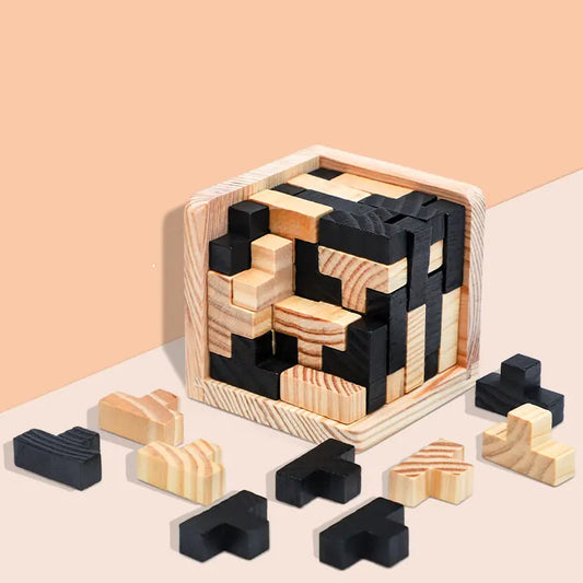 Juguete Rompecabezas Cubo de Madera 3D