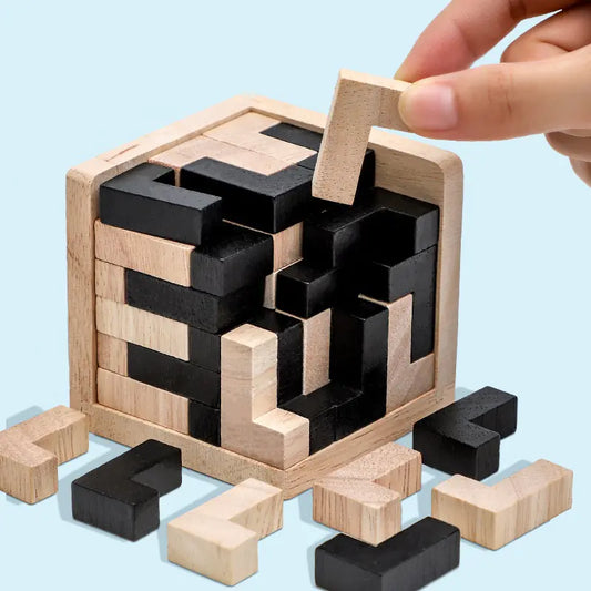 Juguete Rompecabezas Cubo de Madera 3D