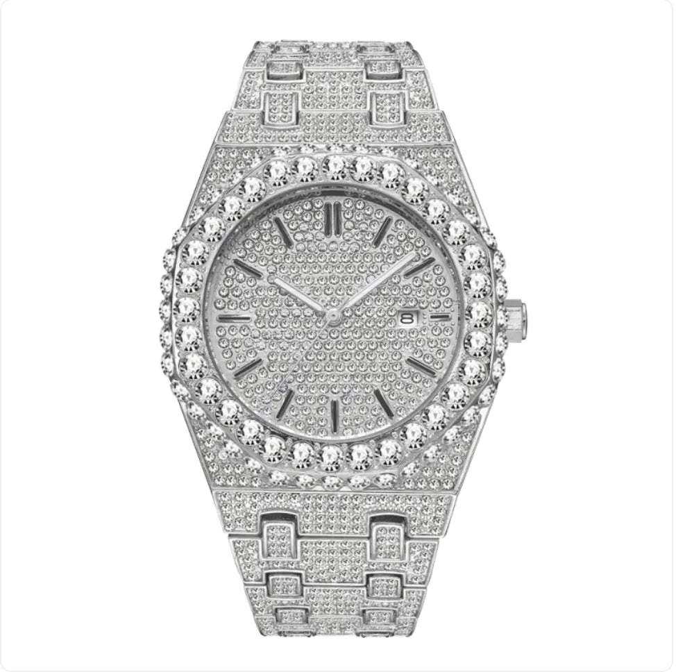 Reloj de Cuarzo con Diamantes Estrellados para Hombre