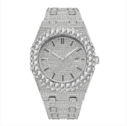 Reloj de Cuarzo con Diamantes Estrellados para Hombre
