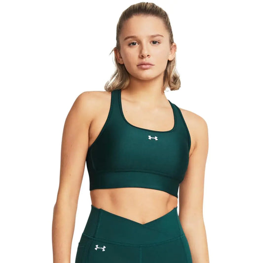 Under Armour Womens Crossback Longline Mid Impact Sports Bra (449) Hydro Teal / / White Small