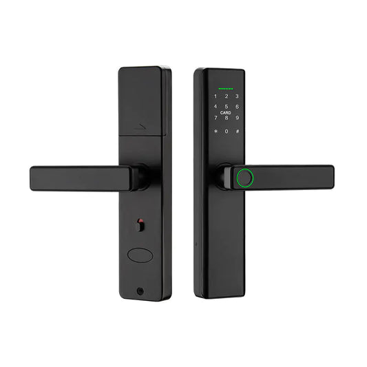 Cerradura Inteligente con Contraseña y Huella Digital para Puertas de Madera